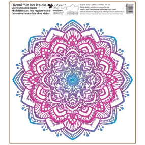 Okenní fólie bez lepidla Růžovo-modrá mandala 30 x 33,5 cm