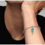 Charm Sterlingové stříbro 925 Balonek z modrého muránského skla, přívěsek na náramek symbol