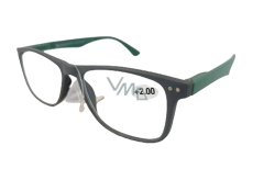 Berkeley Čtecí dioptrické brýle +2 plast šedé, zelené postranice 1 kus MC2268