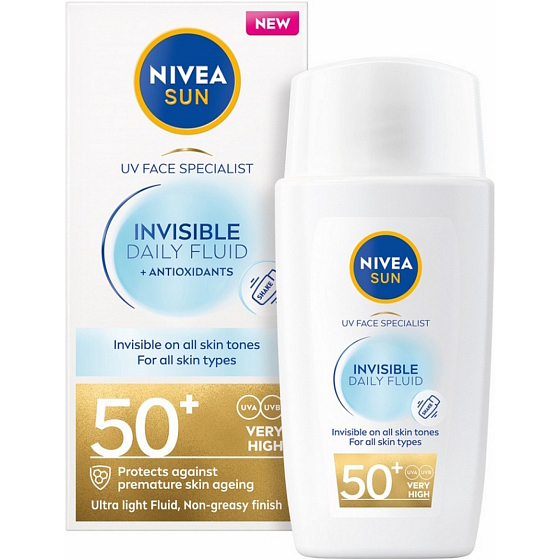 Nivea Sun Invisible Daily Fluid OF 50 pleťový krém 40 ml