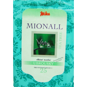 Mika Mionall Tea Tree vlhčené textilní ubrousky pro intimní hygienu 25 kusů