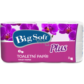 Big Soft Plus toaletní papír bílý 160 útržků 2 vrstvý 8 kusů