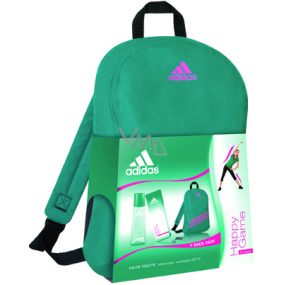 Adidas Happy Game toaletní voda 50 ml + batoh, pro ženy dárková sada