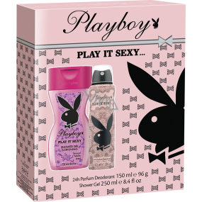 Playboy Play It Sexy deodorant sprej pro ženy 150 ml + sprchový gel 250 ml, kosmetická sada