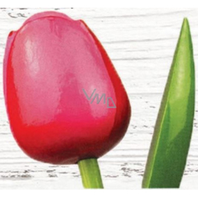 Bohemia Gifts Dřevěný tulipán růžovo-červený 34 cm