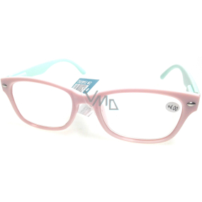Berkeley Čtecí dioptrické brýle +4,0 plast světle růžové, světle zelené stranice 1 kus MC2150