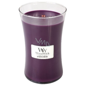 WoodWick Spiced Blackberry - Pikantní ostružina vonná svíčka s dřevěným knotem a víčkem sklo velká 609 g