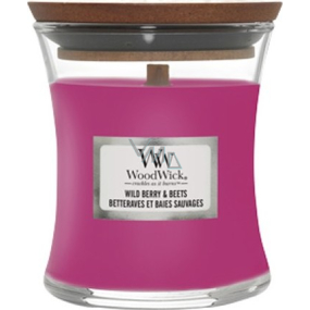 WoodWick Wild Berry & Beets - Lesní ovoce a řepa vonná svíčka s dřevěným knotem a víčkem sklo malá 85 g