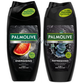 Palmolive Men Energising 3v1 sprchový gel pro muže 250 ml + Men Refreshing 3v1 sprchový gel na tělo, tvář a vlasy 250 ml, 18 kusů karton