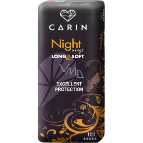 Carin Night Wings Long & Soft hygienické vložky s křidélky 10 kusů
