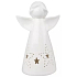Anděl porcelánový s hvězdou s LED osvětlením 16 cm
