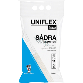 Uniflex sádra šedá, stavební, 3 kg