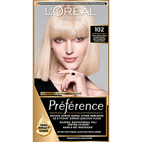 L'oreal Paris Préférence barva na vlasy, velmi světlá blond duhová 102