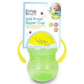 First Steps Sipper Cup 12+ láhev se sosákem a dvěma uchy pro děti zelená 300 ml