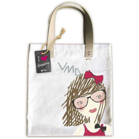 Ditipo Dívka s mašlí módní textilní taška 35 x 38 cm