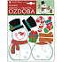 Ozdoba papírová skládací vánoční sněhulák 23 x 19 cm