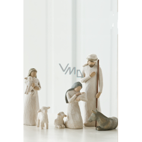 Willow Tree - Betlém - Josef, Marie s Ježíškem, pastýř s ovečkami a oslík, výška Josefa je 24 cm