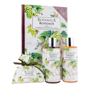 Bohemia Gifts Botanica Chmel a obilí sprchový gel 200 ml + šampon 200 ml + mýdlo 100 g, kniha kosmetická sada