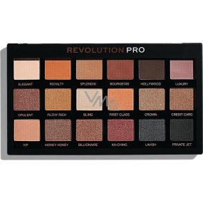 Makeup Revolution Pro Regeneration paletka očních stínů Goldmine 18 x 0,8 g