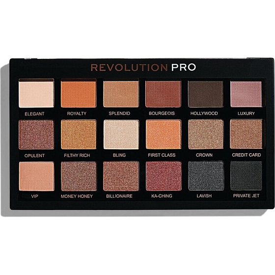 Makeup Revolution Pro Regeneration paletka očních stínů Goldmine 18 x 0,8 g