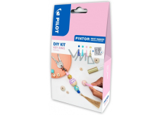 Pilot Pintor Extra Fine akrylový popisovač 4 kusy + dřevěné korálky, kreativní sada