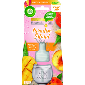 Air Wick Essential Oils Mango a Broskev z Malediv elektrický osvěžovač vzduchu náhradní náplň 19 ml