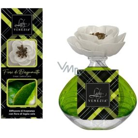 Lady Venezia Luxury Fiori di Bergamotto - Květy bergamotu aroma difuzér s květem pro postupné uvolňování vůně 100 ml