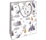 Nekupto Dárková papírová taška 14 x 11 x 6,5 cm Vánoční zimní příroda
