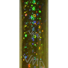Zöllner Dárkový balicí papír 70 x 150 cm Holografický zlatý s hvězdičkami