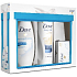 Dove Gentle Exfoliating vyživující sprchový gel 250 ml + Essential Nourishment tělové mléko 250 ml + Gentle Exfoliating toaletní mýdlo 100 g, kosmetická sada