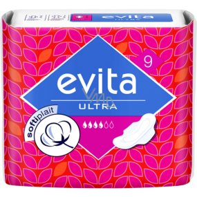 Evita Ultra Softiplait hygienické vložky s křidélky 9 kusů