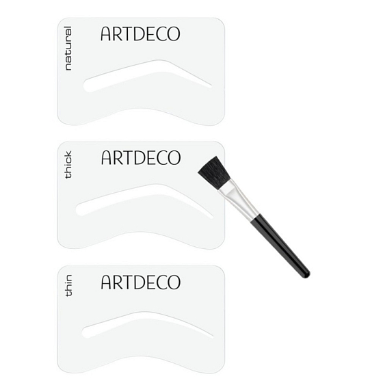 Artdeco Eyebrow Stencils with Brush šablony na obočí s kartáčkem 3 kusy