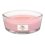 WoodWick Rose - Růže vonná svíčka s dřevěným širokým knotem a víčkem sklo loď 453 g