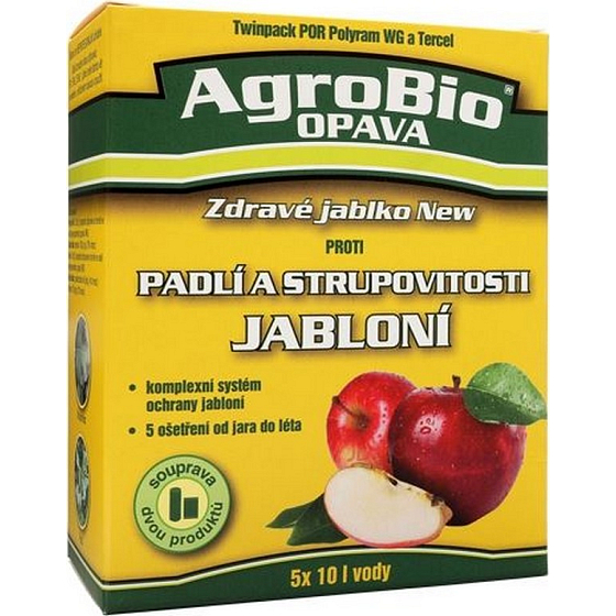 AgroBio Zdravé jablko Plus proti padlí a strupovitosti jabloní souprava 5 ošetření N440502B + 65-000019, 1/2026