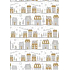 Ditipo Dárkový balicí papír 70 x 200 cm Vánoční bílý stříbrno-zlaté domky