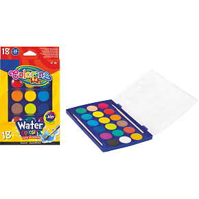 Colorino Vodovky velké 18 barev + štětec 2 kusy