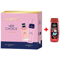 LA RIVE HER CHOICE parfémovaná voda 100 ml + deodorant sprej 150 ml, dárková sada pro ženy + Sprchový gel La Rive 2v1 Minie 250 ml NAVÍC