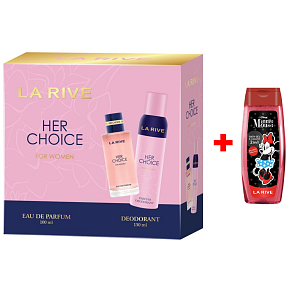 LA RIVE HER CHOICE parfémovaná voda 100 ml + deodorant sprej 150 ml, dárková sada pro ženy + Sprchový gel La Rive 2v1 Minie 250 ml NAVÍC