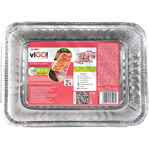 ViGO! grilovací a zapékací aluminiové misky, 27,5x18x4, 2 ks