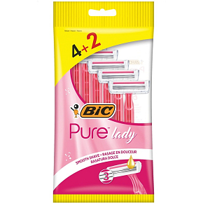 BIC dámské jednorázové holicí strojky Pure Lady Pink 4+2 ks BIC dámské jednorázové holicí strojky Pure Lady Pink 4+2 ks