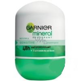 Garnier Mineral Sensitive kuličkový deodorant bez alkoholu roll-on pro ženy 50 ml