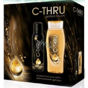 C-Thru Golden Touch deodorant sprej pro ženy 150 ml + sprchový gel 250 ml, pro ženy kosmetická sada