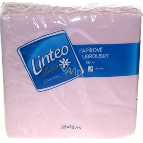 Linteo Satin papírové ubrousky 33 x 33 cm 50 kusů světle růžové