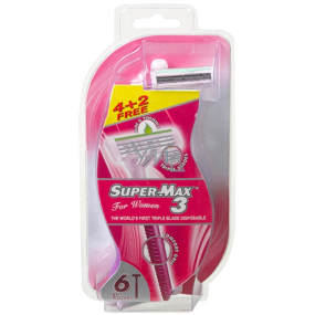 Super-Max 3 for Woman jednorázový 3břitý holicí strojek 6 kusů