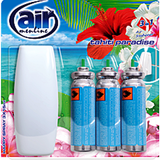 Air Menline Tahiti Paradise Happy Osvěžovač vzduchu komplet + náplně 3 x 15 ml sprej