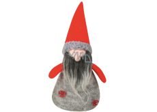 Santa šedý pletený na postavení 17 cm