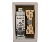 Bohemia Gifts Motorkář Olivový olej sprchový gel 250 ml + dřevěný motýl kosmetická sada