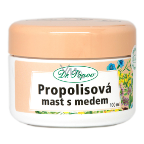 Dr. Popov Propolisová mast s medem na popraskanou pokožky, jizvy, vrásky, kožní problémy, sluneční záření 100 ml