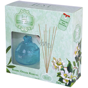 Cimen Jest Jasmín a Zelený čaj design aroma difuzér s přírodními ratanovými tyčinkami pro postupné uvolňování vůně 100 ml
