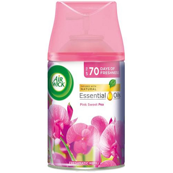Air Wick FreshMatic Essential Oils Pink Sweet Pea - Růžový hrachor náhradní náplň 250 ml